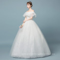 HQ200 Sexy Off Shoulder Appliqued Girls Wedding Dress Plus size custom make Long Full Lace Wedding Dress Bridal Gown